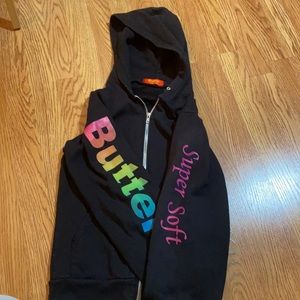 Butter size XL girls black zip up sweatshirt.